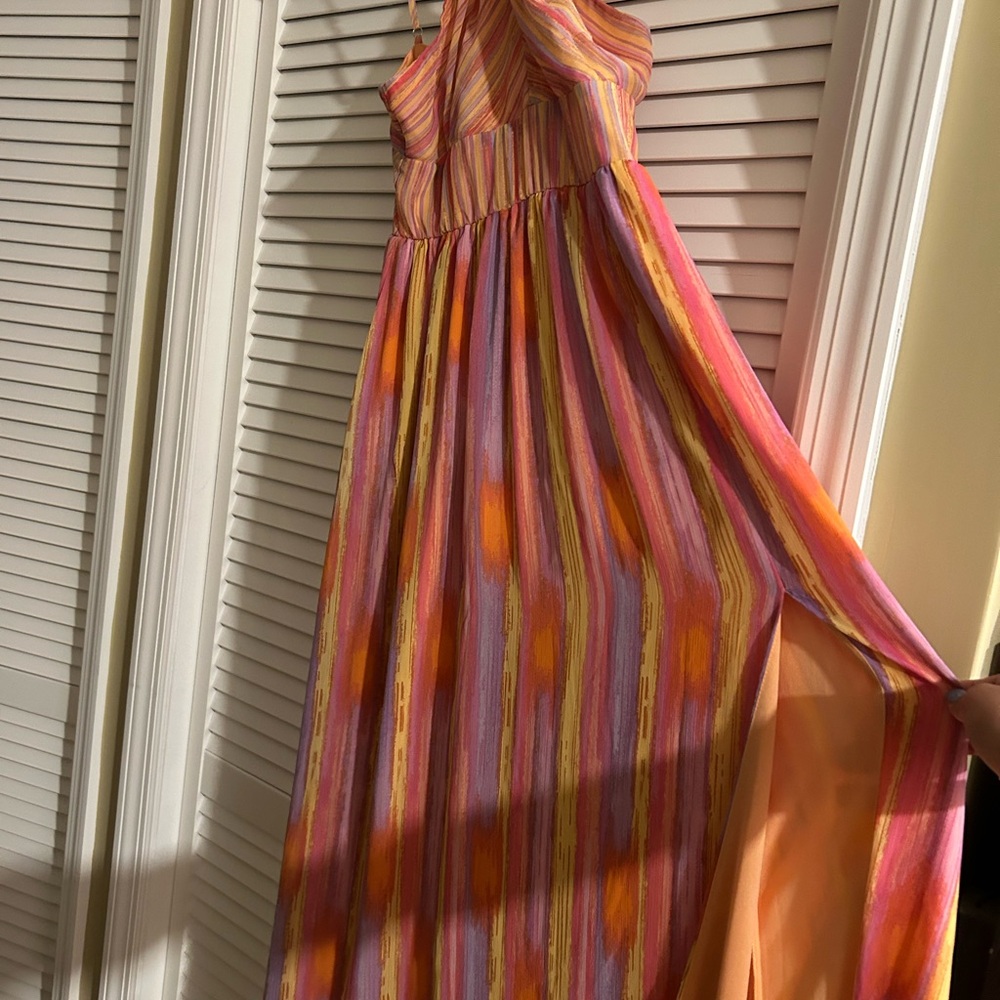 Francesca’s Colorful Striped Maxi Dress